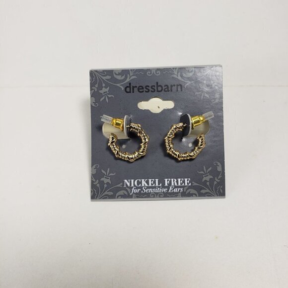 2/$30 Gold-tone Twisted Wire Open Hoop 0.6-in Small Earrings - Women's Jewelry - Picture 6 of 7